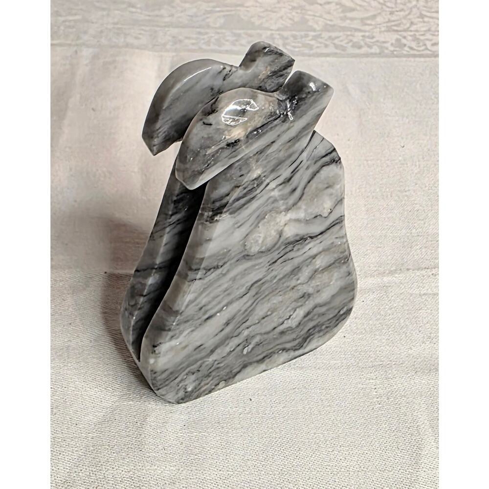 Marble Apple Shaped Business Card Holder 3" Wide 4" Tall